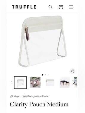 Clarity Clear Pouch with Ivory Trim - Medium